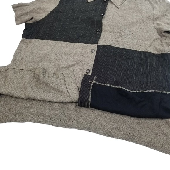 Vintage 80s Alfred Dunner Button Up Short Sleeve Shirt Top Women 22W Colorblock - Picture 13 of 15